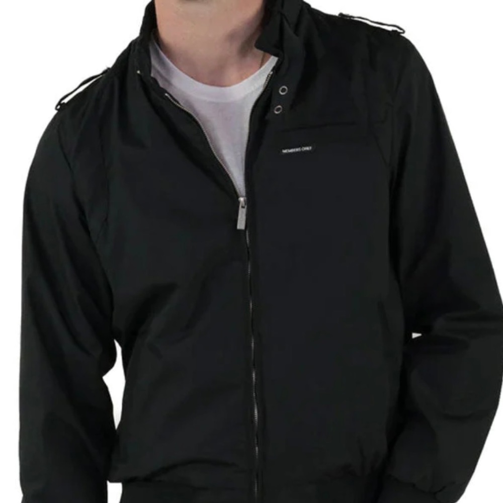 Members Only Mens Black Lightweight Iconic Classic Racer Jacket